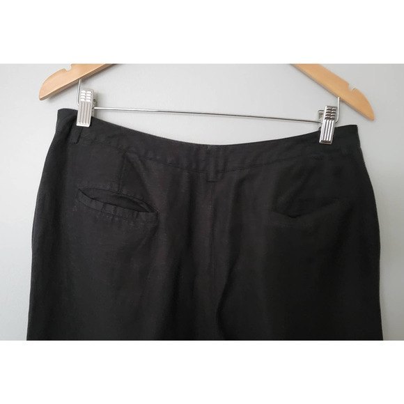 Larry Levine Women's Black 55% Linen Capri Pants Size 12 - Picture 5 of 5